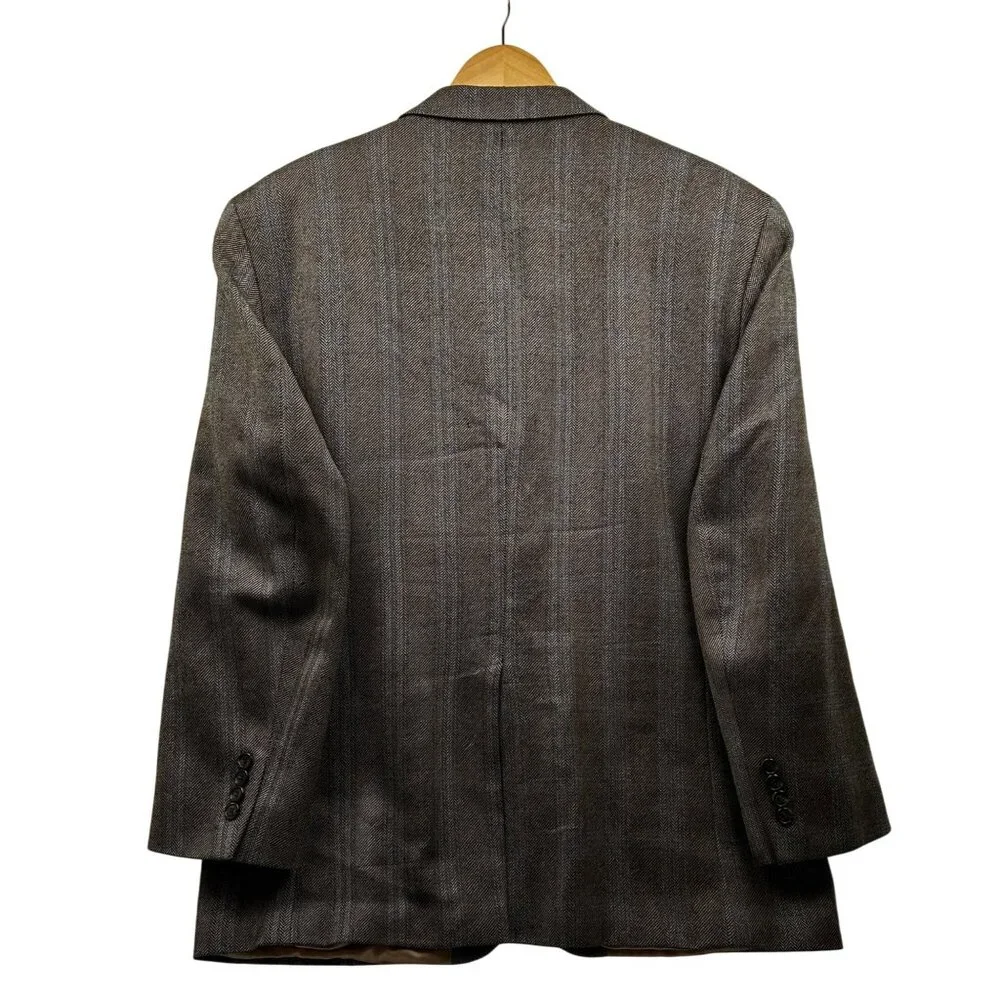 Lauren Ralph Lauren Blazer Mens 44R Brown Herringbone Wool Sport Coat Ivy League